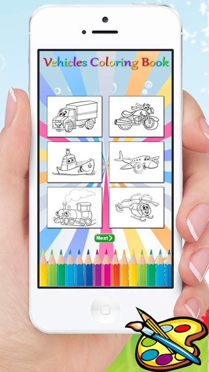 Vehicles & Car Coloring Book - Drawing for kids free games