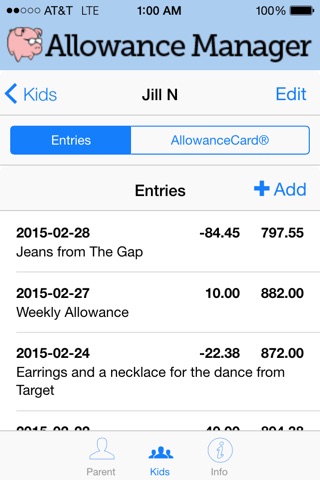 Allowance Manager screenshot 2