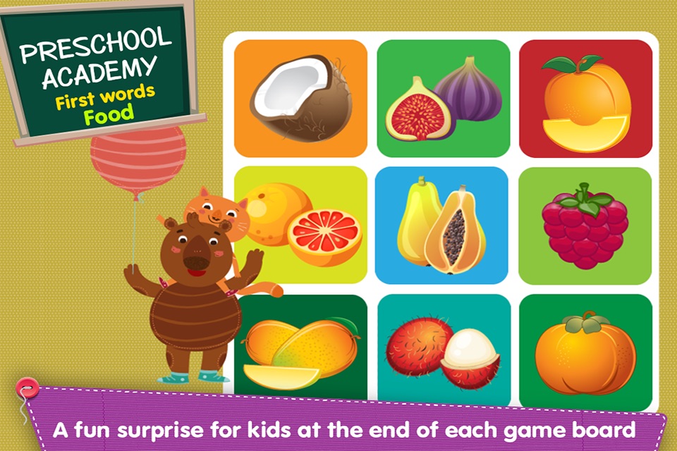 First Words Food - English : Preschool Academy educational game lesson for young children screenshot 4