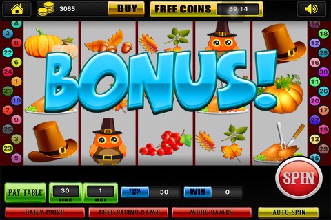 Lucky Thanksgiving Day - Play Pro Vegas Slots Machines Mania & Win! screenshot 4