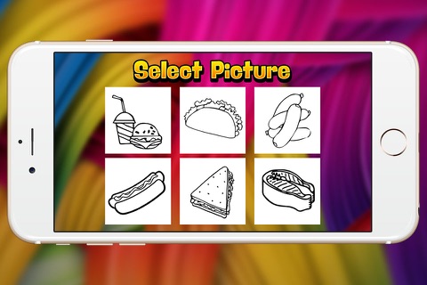 fast food coloring book cheeseburger and sausage court screenshot 2