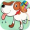 Paint drawings of dogs puppies - Educational games children