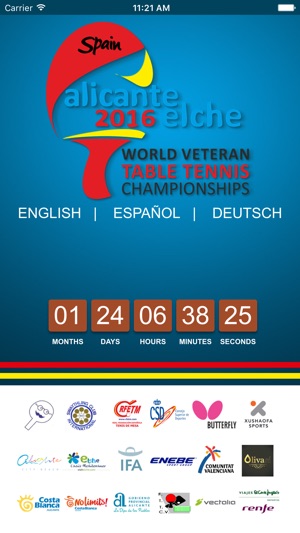 2016 World Veteran Table Tennis Championships Alicante/Elche(圖1)-速報App