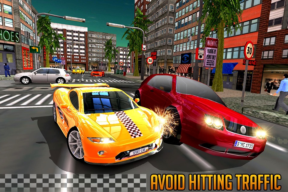 Real Crazy taxi driver 3D simulator free 2016: Drive sports cab in modern city screenshot 4