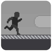 Pixel Alien Escape Shadow Runner:Black nd White