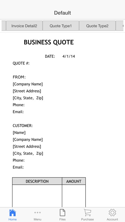 Invoice and Quote