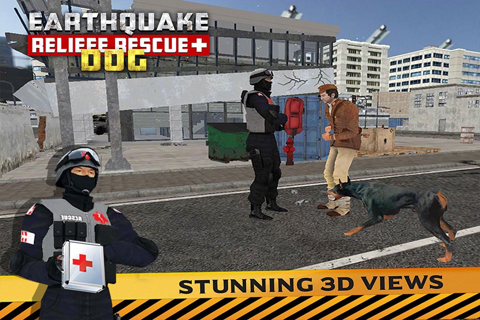 Earthquake Relief & Rescue Simulator : Play the rescue sniffer dog to Help earthquake victims. screenshot 2