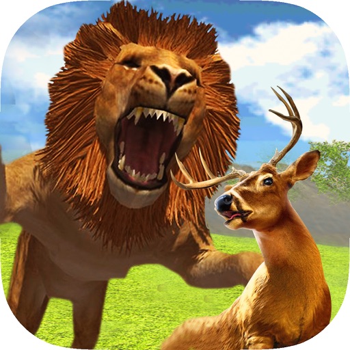 Wild Lion Attack On Deer Chase - 3D Animal Safari Hunt Simulator Icon