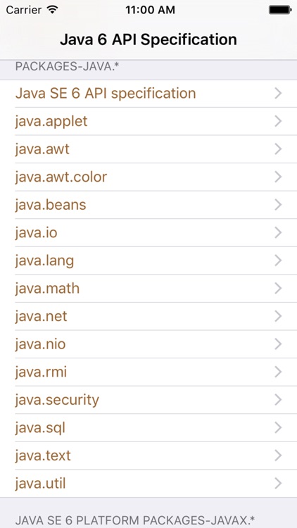 API Specification for Java SE 6
