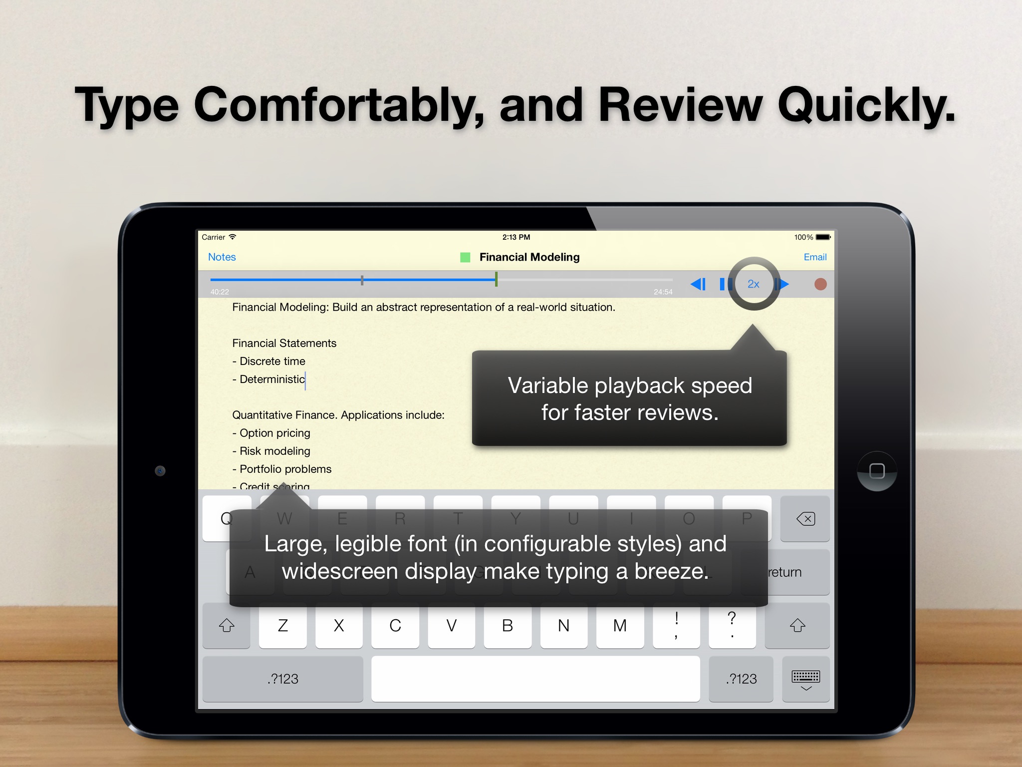 Screenshot do app Audio Notebook: Sound Recorder