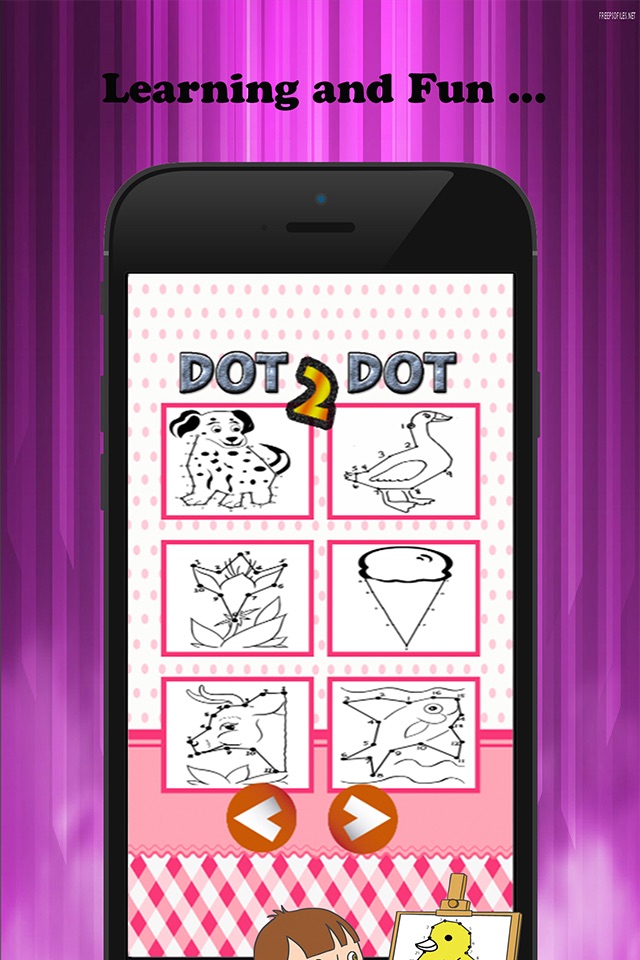 Dot to Dot Coloring Book Brain Learning  - Free Games For Kids screenshot 2