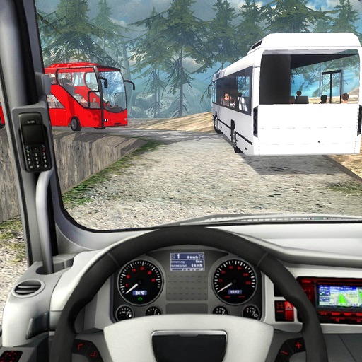 Mountain Tourist Bus Driving Icon