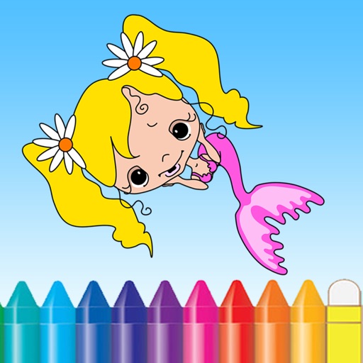 Sea Animals & Mermaid Coloring Book - Drawing Painting Kids Icon