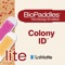 BioPaddles® Colony ID™ Lite allows the user to presumptively identify microbe colonies  by comparing them to a library of 80 standard images covering five microhabitats (AIR, WATER, SOIL, SURFACE, and FOOD) on nine paddle agar types