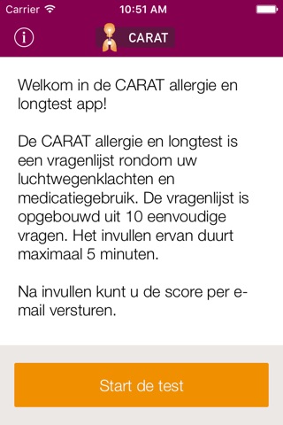 CARAT allergie en longtest screenshot 2