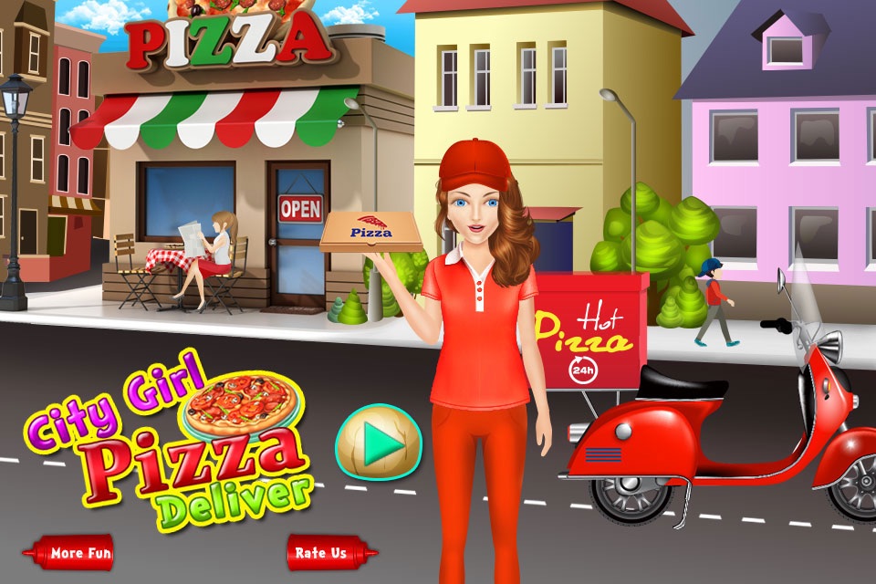 City Girl Pizza Delivery Food Fever Cooking Game screenshot 3