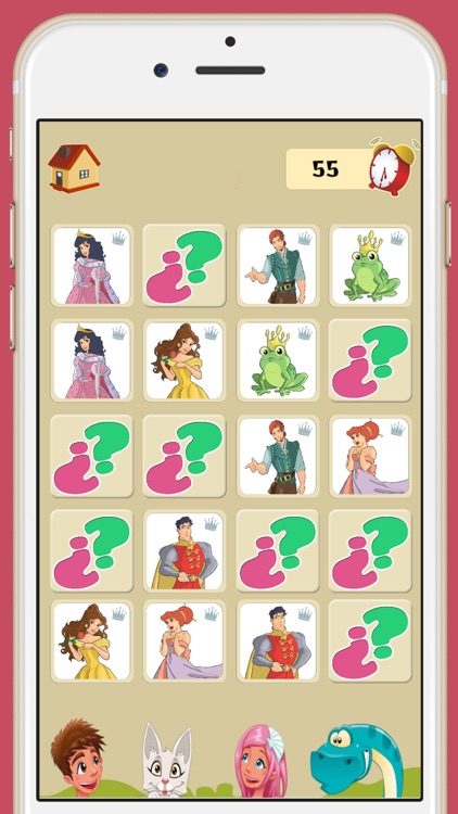 Memory game princesses: learning game of brian training for girls and boys