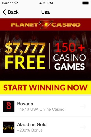 Online Gambling - Real Money Casino, Betting, Poker, Blackjack, Craps and Bitcoin Casino screenshot 3