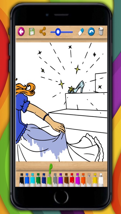 How to cancel & delete Cinderella Coloring book & Paint classic fairy tales for kids from iphone & ipad 3