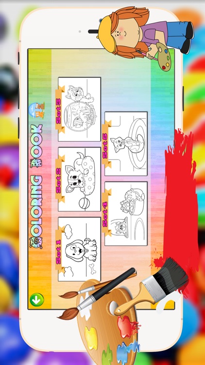 Cat Dog Coloring Book - Animal drawing & painting for good kid games