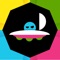 Tap to spin the background and match it with the colored dots shooting out of a flying saucer