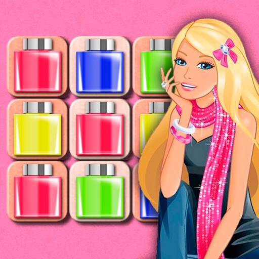 Match 3 puzzle game of a Nail Polish: Barbie edition
