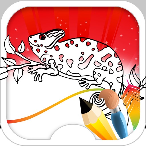 Chameleon Coloring Book Icon