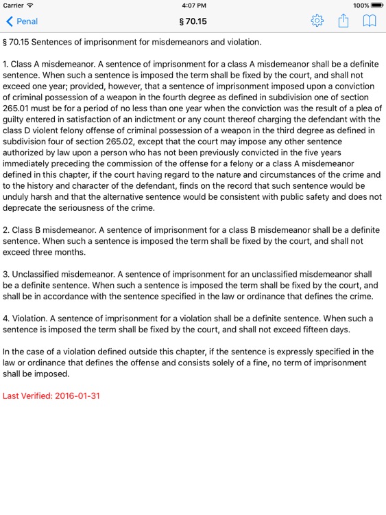 New York Penal Law for iPad
