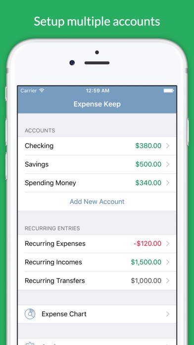 Expense Keep - Monthly Spending Tracker and Budget Planner with Accounts and Recurring Payments screenshot