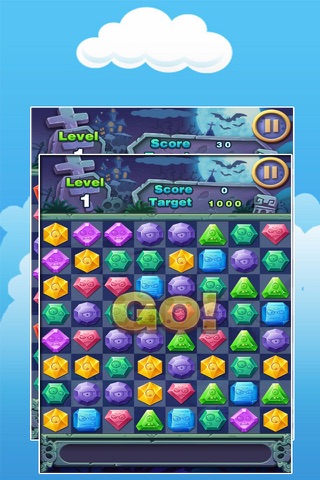 Zombie Matching 3 Diamond Puzlle screenshot 2