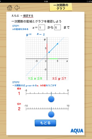 Graph of Linear Function in "AQUA" screenshot 3