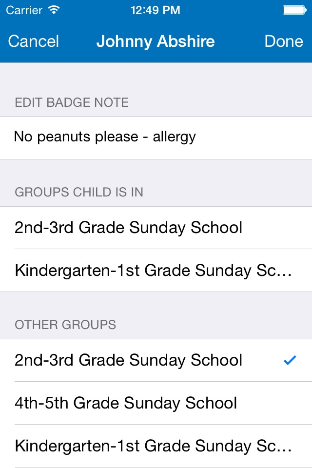 SimpleGive ChMS Child Check-in screenshot 2