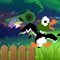 Bazooka penguin is out on a new mission, to go duck hunting