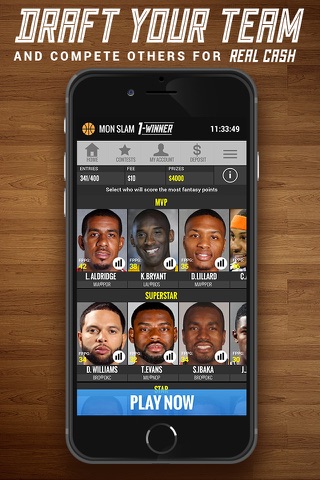 DraftHero - Daily Fantasy Sports Leagues ; Fantasy Football, Basketball, Hockey and Baseball screenshot 2