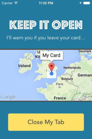 Keep It Open - Never forget your credit card again! screenshot 2