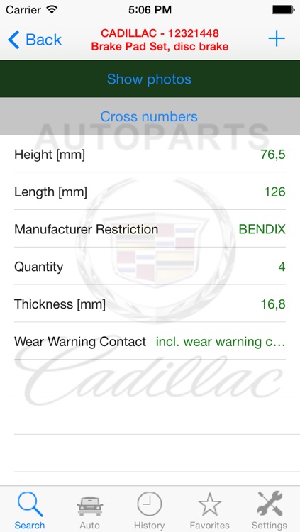 Autoparts for Cadillac