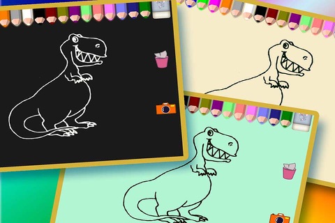 卡通恐龙的数字填色123- -用多种魔力彩笔给小恐龙涂鸦 screenshot 3