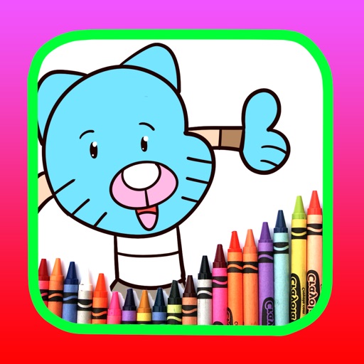 Coloring game kids world of gumball version iOS App