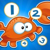 アクティブ! 数えることを学ぶために、海洋動物と子供のためのゲームを数える