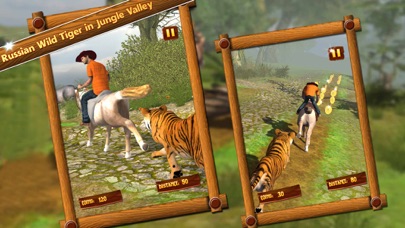 Horse Run 3D - Russian Wild Tiger Chase the Racing Equestrian in Jungle Valley Screenshot on iOS