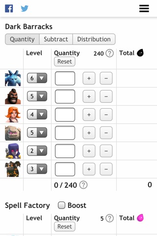 Calculator for "Clash of Clans" screenshot 2