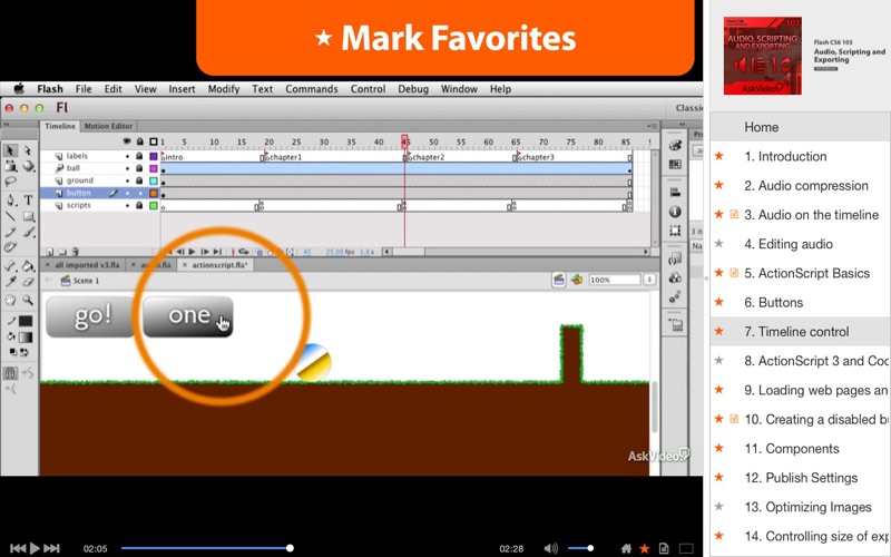 Course For Flash 103 - Audio, Scripting and Exporting thumbnail 3