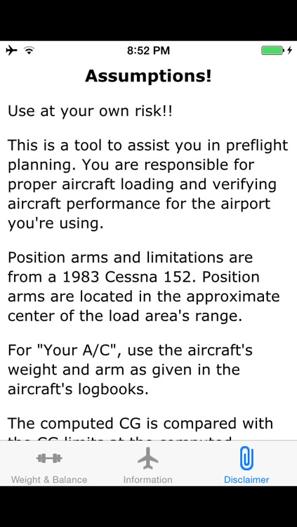 C152 Weight and Balance Calculator
