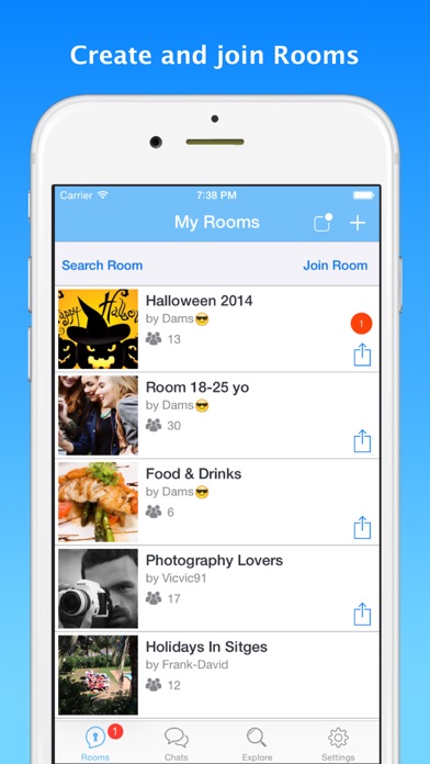 Room : your private social network with anonymous rooms screenshot