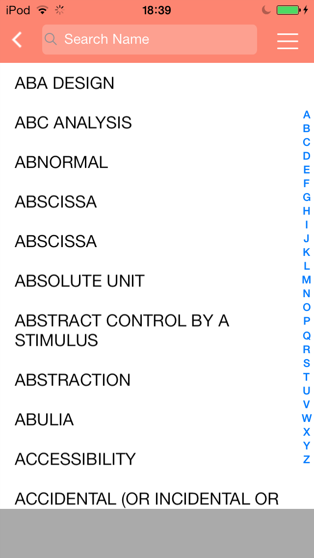 ABA Glossary Screenshot 2