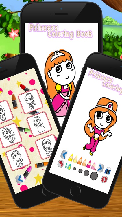 cute princess coloring book and page for kid