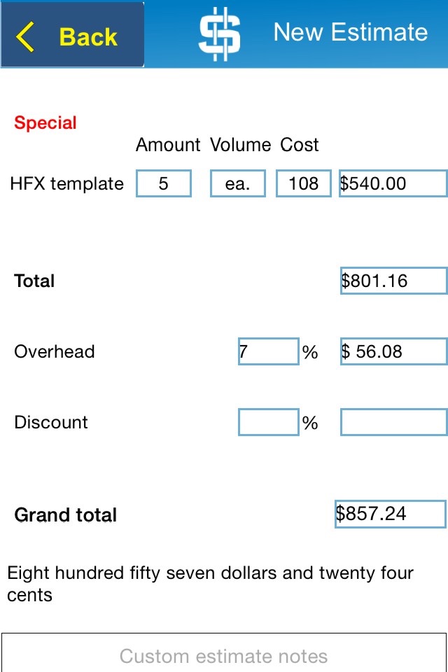 Concrete Foundation Estimator screenshot 4