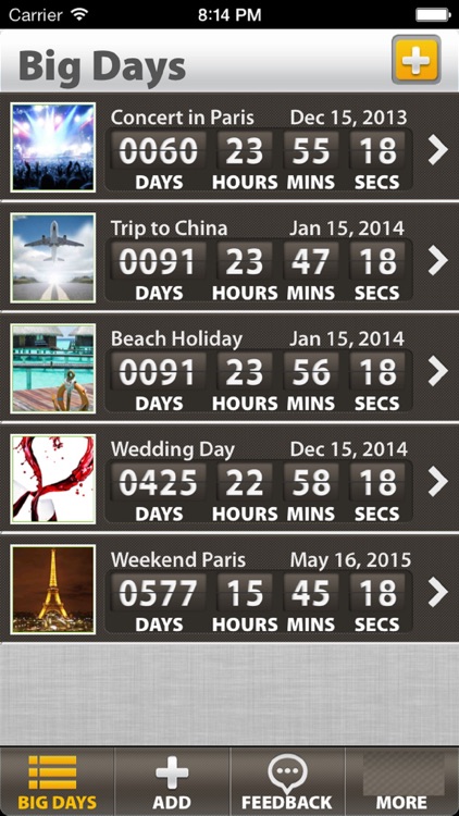 Big Days of Our Lives " Event Countdown Timer "