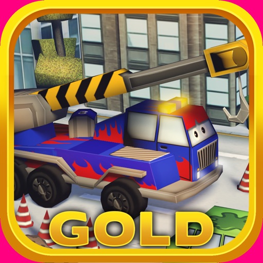 Little Crane Truck in Action Gold: 3D Fun Cartoonish Driving Adventure for Kids with Cute Graphics Icon