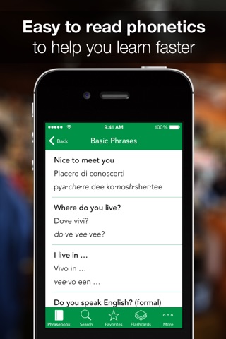 SpeakEasy Italian Phrasebook screenshot 2